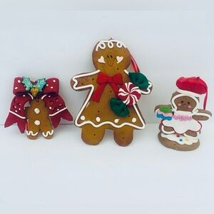 Gingerbread Christmas Ornaments Set of 3